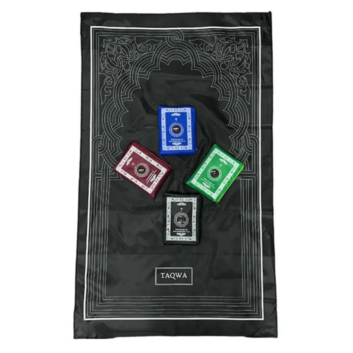 Taqwa Foldable Pocket Travel Prayer Mat with compass