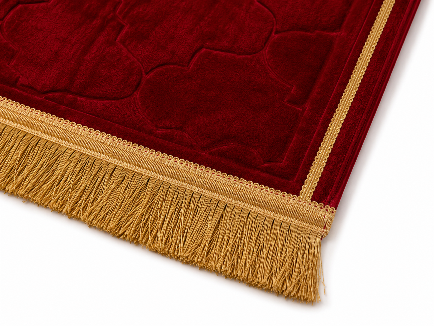 Luxury Padded Velvet Prayer Mat - Red