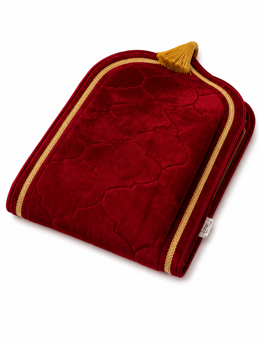 Luxury Padded Velvet Prayer Mat - Red
