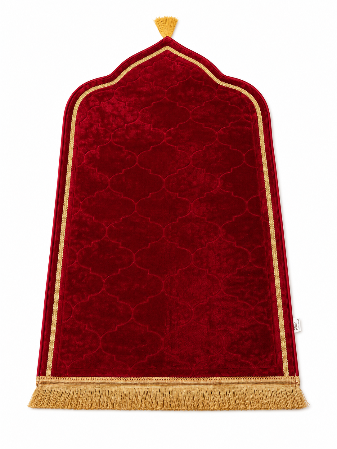 Luxury Padded Velvet Prayer Mat - Red