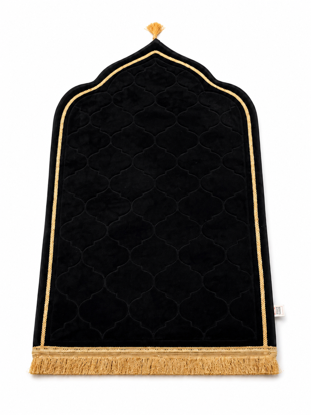 Luxury Padded Velvet Prayer Mat - Black