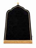 Luxury Padded Velvet Prayer Mat - Black
